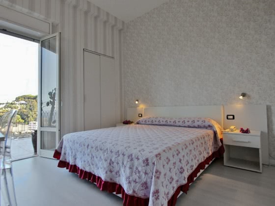 double room of the hotel "Baia Azzurra " in Taormina